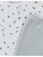 Pyjama en velours 2 pièces en velours Blanc Liberty - Noukie's