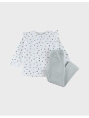 Pyjama en velours 2 pièces en velours Blanc Liberty - Noukie's