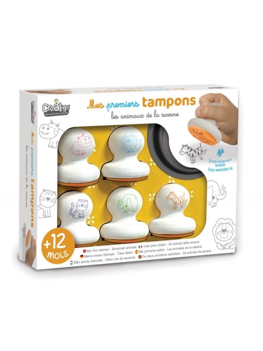 Mes premiers tampons "Les animaux de la savane" - Créa Lign'