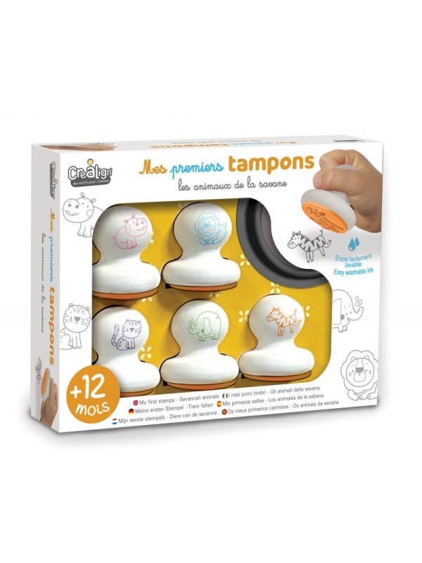 Mes premiers tampons "Les animaux de la savane" - Créa Lign'