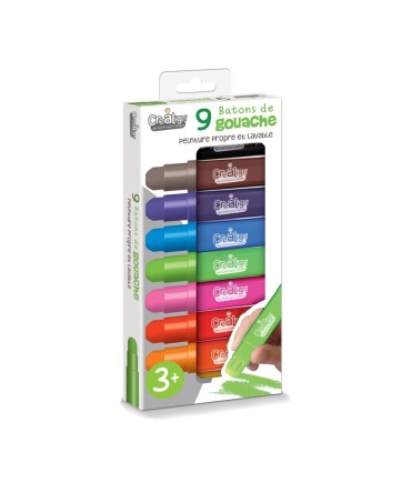 Pack 9 bâtons de gouache - Créa Lign'