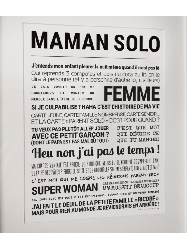 Affiche "Maman solo" - Tout est dit