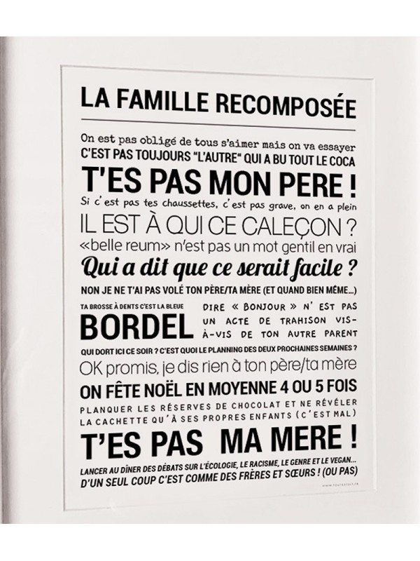 Affiche "La famille recomposée" - Tout est dit