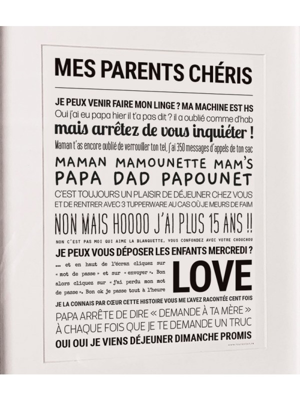 Affiche "Mes parents chéris" - Tout est dit