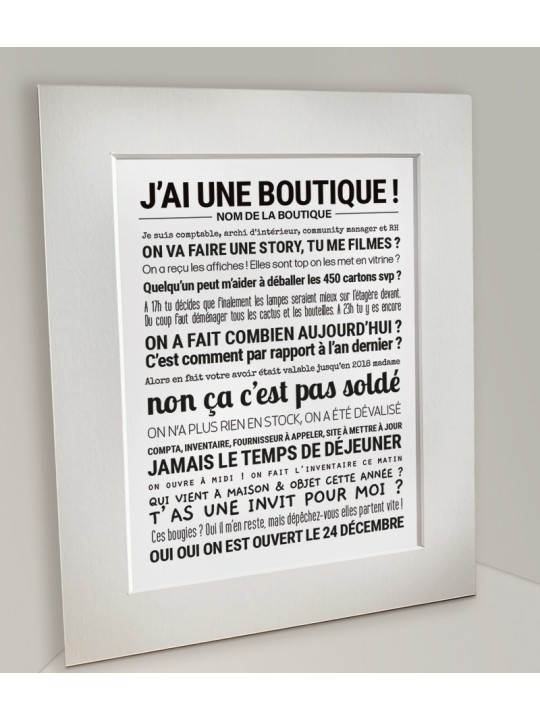 Affiche "J'ai une boutique" - Tout est dit