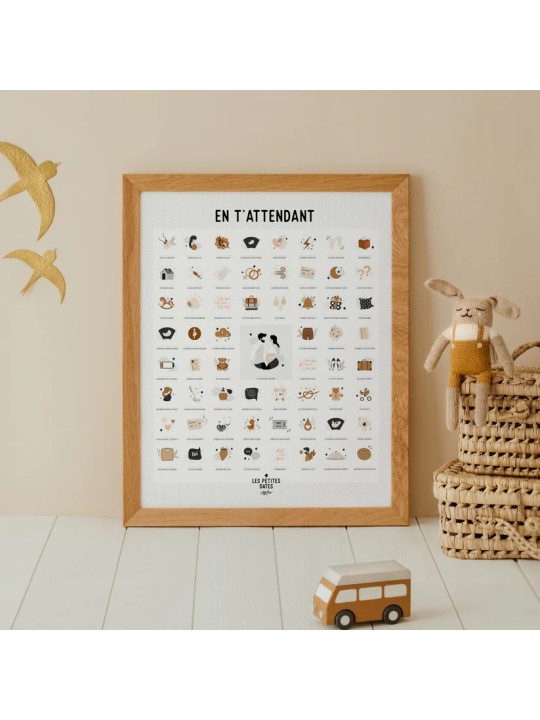 Affiche à dater "En t'attendant" - Les petites dates