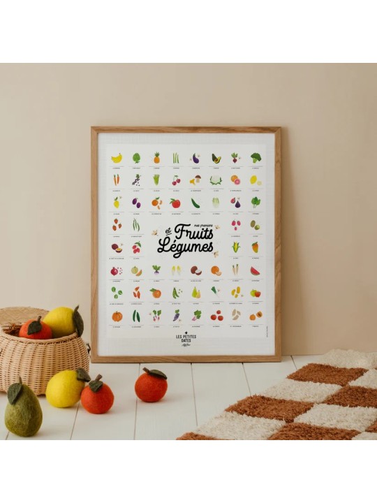 Affiche à dater "Mes premiers fruits et légumes" - Les petites dates